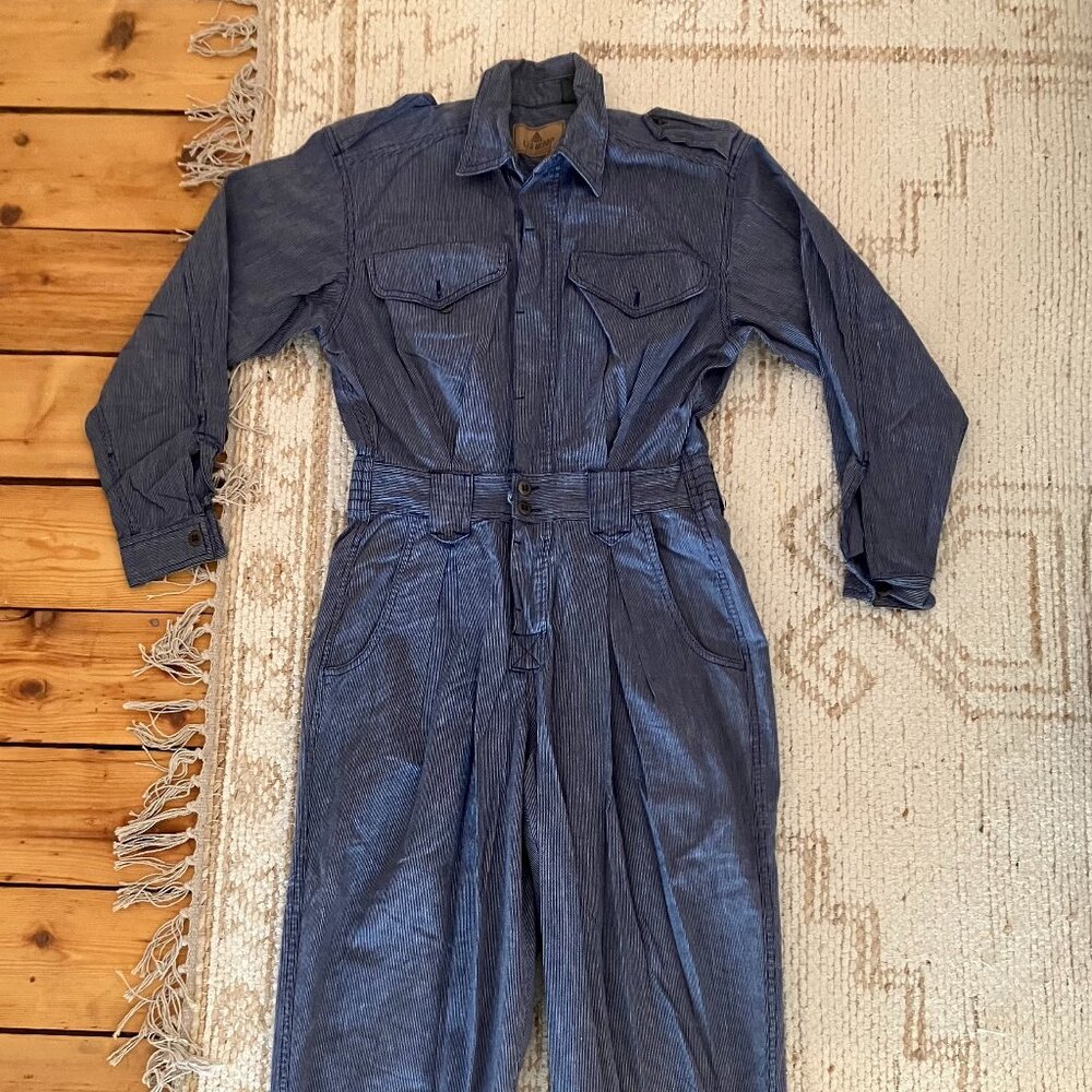 Vintage 80s 90s Lizwear Liz Claiborne Stripe Jumpsuit